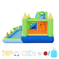 Inflatable Bounce House Water Slide 3.4m Castle Basketball Hoop Pool