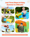 Inflatable Bounce House Water Slide 3.82x3.98m Basketball Pool Kids
