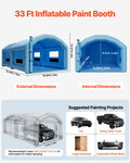 Inflatable Paint Booth 10x6x4m 950W 1100W Blower Car Truck