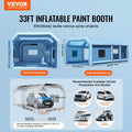 Inflatable Paint Booth 32.8ft Car Spray Booth 1100W 750W Blowers