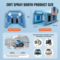 Inflatable Spray Booth Car Paint Tent 20x10x8ft Filter System 2 Blowers
