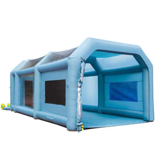 Inflatable Paint Booth, 8.5x4.8x3.3m Inflatable Spray Booth, High Powerful 750W+950W Blowers Spray Booth Tent, Car Paint Tent Air Filter System for Car Parking Tent Workstation Motorcycle Garage