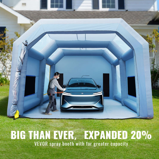 Inflatable Paint Booth, 10x6x4m Inflatable Spray Booth, High Powerful 950W+1100W Blowers Spray Booth Tent, Car Paint Tent Air Filter System for Car Parking Tent Workstation Motorcycle Garage