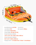 Inflatable Boat Tube 1-3 Riders 510lbs Towable Water Sports