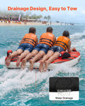 Towable Tube 3 Riders 231kg Capacity Inflatable Boat Tow with Fins