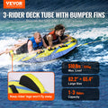 Inflatable Towable Tube 1-3 Riders 510lbs Nylon Boating Water Sport