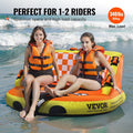 Inflatable Towable Tube 1-2 Riders 340lbs Deck Seats Backrest Boat