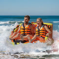 Inflatable Towable Tube 1-2 Riders 340lbs Deck Seats Backrest Boat