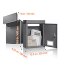 Through The Wall Drop Box, Heavy Duty Steel Through the Wall Mailbox with 2.8-7.9