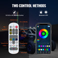 2x 5FT RGB LED Whip Lights App Remote Control UTV ATV Truck