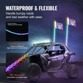 2x 5FT RGB LED Whip Lights App Remote Control UTV ATV Truck