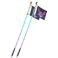2x 5FT RGB LED Whip Lights App Remote Control UTV ATV Truck