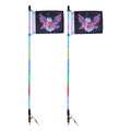 2x 5FT RGB LED Whip Lights App Remote Control UTV ATV Truck