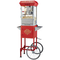 Popcorn Maker 850W 8Oz Cart Machine Red 48 Cups Hot Oil