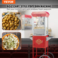 Popcorn Maker 850W 8Oz Cart Machine Red 48 Cups Hot Oil