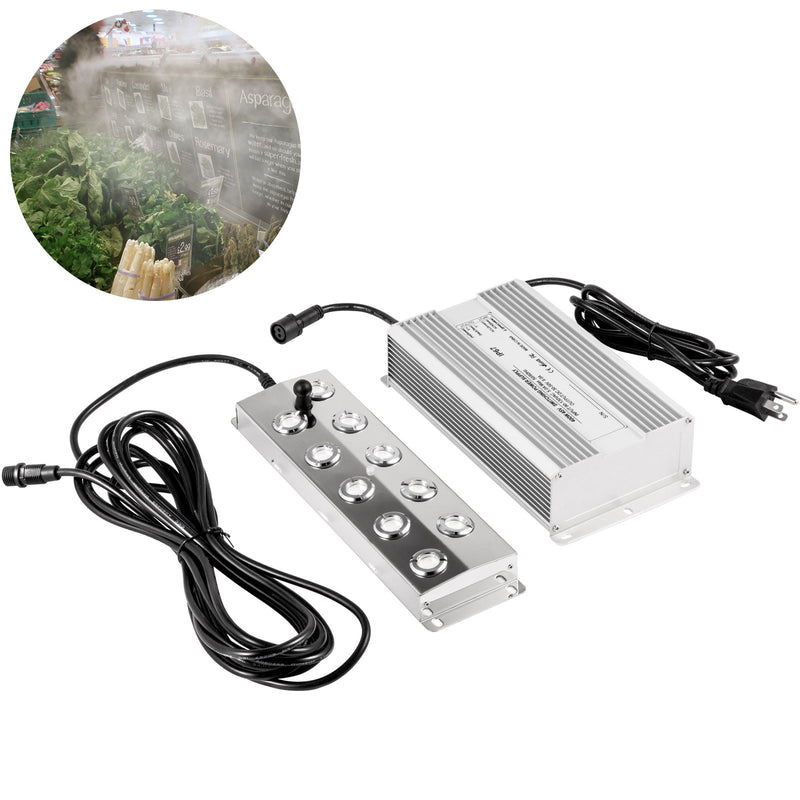 Ultrasonic Mist Maker 10 Head Fogger 5kg/h Stainless Steel Pond