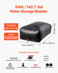 Water Storage Bladder 540L Portable Collapsible Tank RV Truck