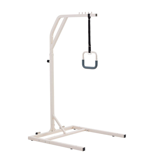 Trapeze Bar Bed Mobility 300LBS Capacity Height-Adjustable w/ 2 Wheels