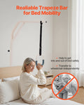 Trapeze Bar Bed Mobility 300LBS Capacity Height-Adjustable w/ 2 Wheels