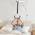 Trapeze Bar Bed Mobility 300LBS Capacity Height-Adjustable w/ 2 Wheels