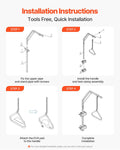 Bed Trapeze Bar 250LBS Medical Pull Up Assist Clamps Chain Elderly