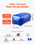Water Storage Bladder 240L Collapsible Tank RV Truck Outdoor