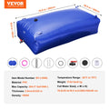 Portable Water Storage Bladder 264 Gal 1000D Collapsible Tank