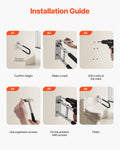 Toilet Safety Rail 60.5cm U-Shaped Grab Bar Foldable 136kg Capacity