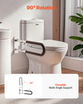 Toilet Safety Rail 60.5cm U-Shaped Grab Bar Foldable 136kg Capacity