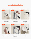 Toilet Safety Rail 76.5cm U-Shaped Grab Bar Foldable 136kg Load