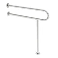 Toilet Safety Rail, 80 cm U-Shaped Handicap Grab Bar, 304 Stainless Steel Senior Safety Pole, Toilet Grab Bars with Anti-Slip Handle, 136 kg Load Capacity Security Handrail with Support Leg