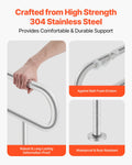Toilet Safety Rail 80cm U-Shape 304 Stainless Steel Grab Bar 136kg