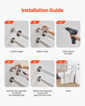 Toilet Safety Rail 80cm U-Shape 304 Stainless Steel Grab Bar 136kg