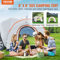 SUV Camping Tent 8x8 6-8 Person PU2000mm Double Layer Rain Cover