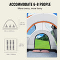 SUV Camping Tent 8x8 6-8 Person PU2000mm Double Layer Rain Cover