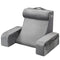 Reading Pillow, Backrest Support Pillow with Arm and 3 Pockets, Large Size Bed Pillow with Removable Headrest & 25D Sponge, Handle for Easy Carrying, for Reading, Gaming, Resting, Working, Grey