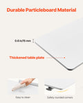 Overbed Table Mobile Laptop Desk Adjustable Height White 4 Wheels