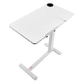 Overbed Table Mobile Laptop Desk Adjustable Height White 4 Wheels