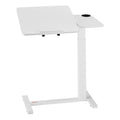 Overbed Table Mobile Laptop Desk Adjustable Height White 4 Wheels