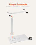 Overbed Table Mobile Height Adjustable Rolling Laptop Desk White
