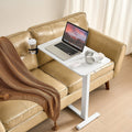 Overbed Table Mobile Height Adjustable Rolling Laptop Desk White