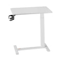 Overbed Table Mobile Height Adjustable Rolling Laptop Desk White