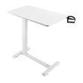 Overbed Table Mobile Height Adjustable Rolling Laptop Desk White