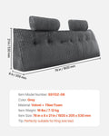 Wedge Headboard Pillow KING Grey Washable 2 Pockets Headrests