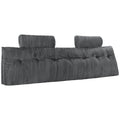 Wedge Headboard Pillow KING Grey Washable 2 Pockets Headrests