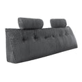 Wedge Headboard Pillow KING Grey Washable 2 Pockets Headrests