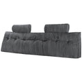 Headboard Pillow, King Size Wedge Headboard Pillow with 2 Side Pockets and 2 Headrests, Bed Wedge Pillow with Washable Flannel Cloth, for Reading, Gaming, Resting, Working in Bed, Grey