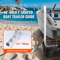 Boat Trailer Guide, 1219.2mm Adjustable Design Trailer Guide Poles, 2PCS High-Hardness Steel Trailer Guide-Ons, Trailer Guides with PVC Pipes, for Ski Boat, Fishing Boat or Sailboat Trailer
