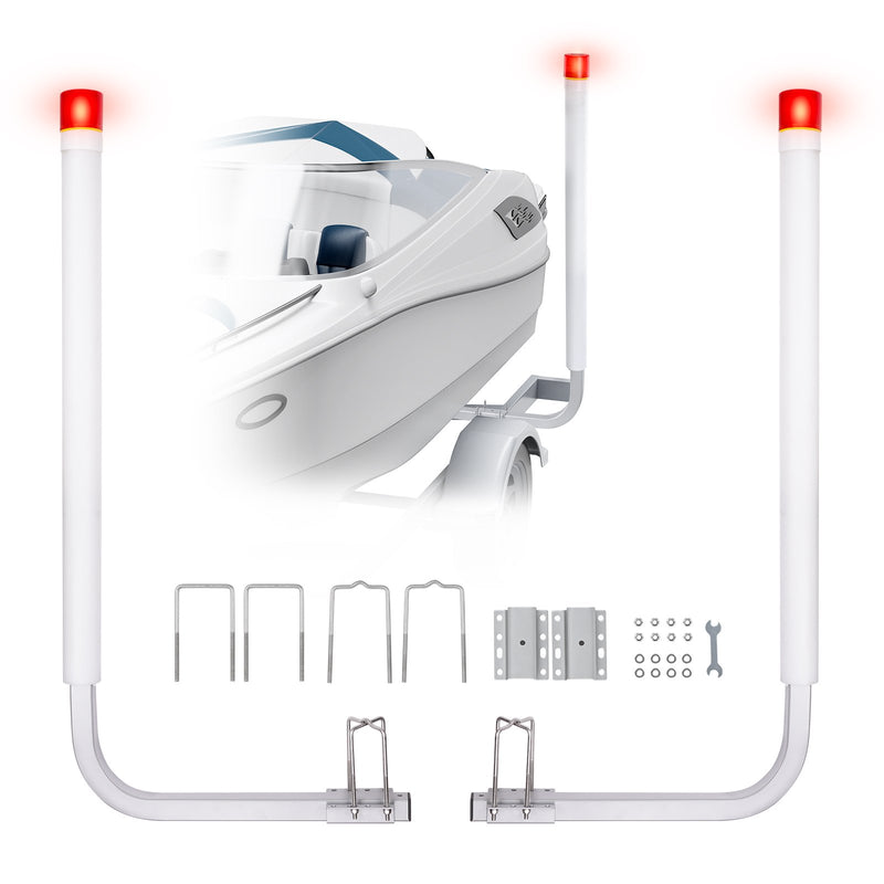 Boat Trailer Guide 1.57M LED Light 2PCS Galvanized Steel Rustproof
