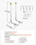 Boat Trailer Guide 1175mm LED Light 2PCS Steel Guide-Ons PVC